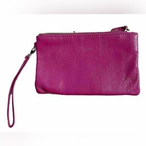 Handbag Butler Mighty Purse Clutch Charger Is MISSING Poppy Pink Genuine Leather